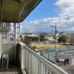 市営団地／ベランダ防鳥ネット設置