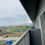マンションベランダ、洗浄除菌、防鳥ネット設置